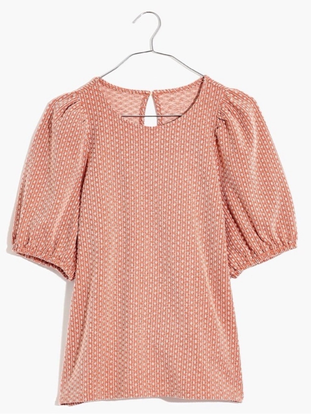 Madewell Floral Jacquard Puff Sleeve Tee